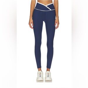Ribbed Two Tone Veronica Legging in Navy & White YEAR OF OURS